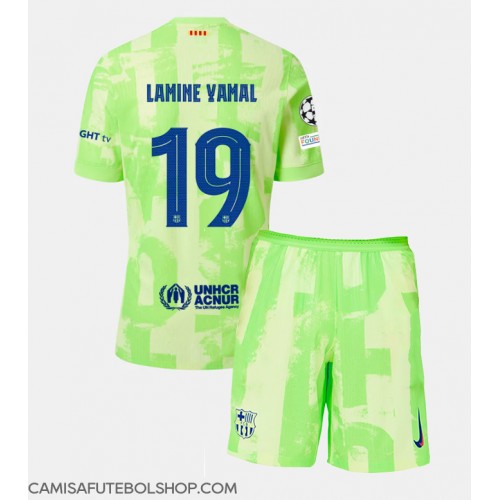 Camisa de time de futebol Barcelona Lamine Yamal #19 Replicas 3º Equipamento Infantil 2024-25 Manga Curta (+ Calças curtas)